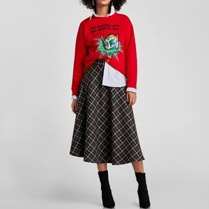 Zara checked skirt